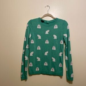TALBOTS GREEN PRINTED SWEATER. Size Xs